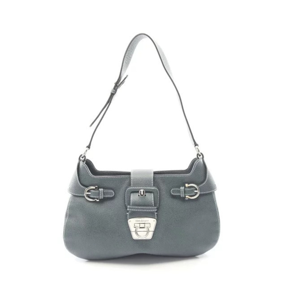 Salvatore Ferragamo Gancini Shoulder Bag Leather Green
